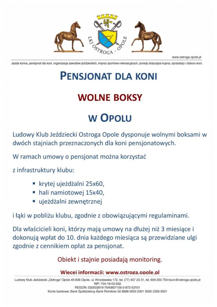 Wolne boksy Ostroga